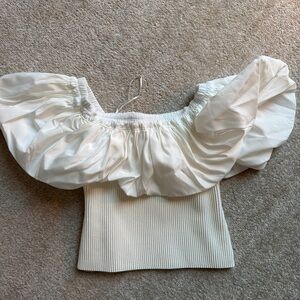 REVOLVE White Ruffled Off-Shoulder Blouse